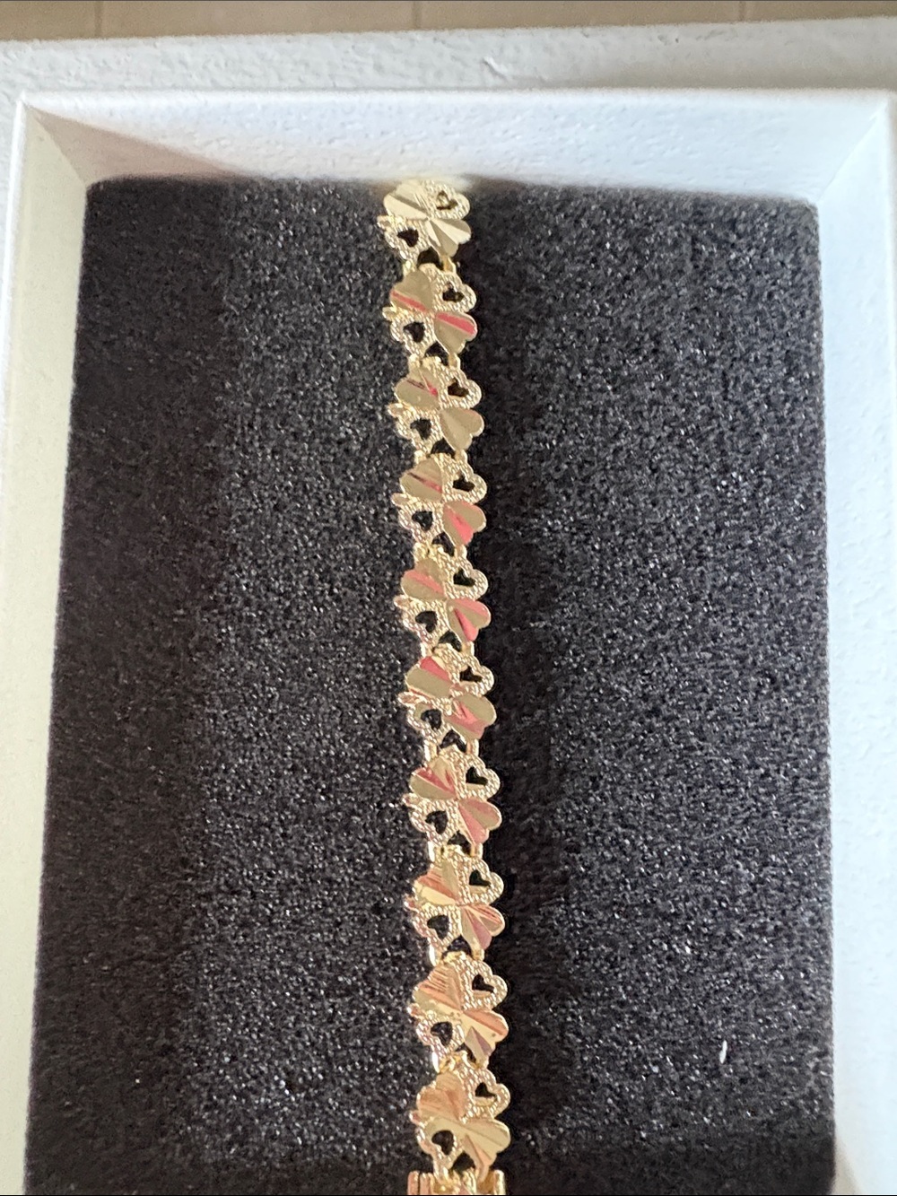 Gold Plated Heart Clover Link Bracelet - Women Jewelry